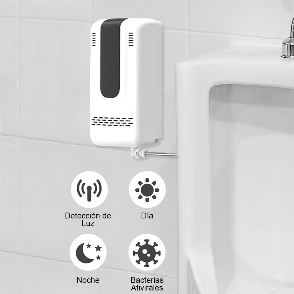 DISPENSADOR BACTERIOSTÁTICO CON VENTANA PARA VER NIVÉL DEL LÍQUIDO
