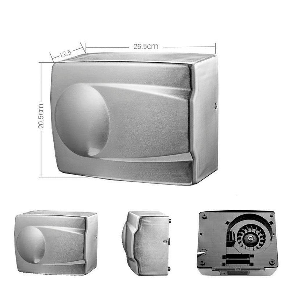 Secador de Manos Eléctrico Acero 1500W Wide