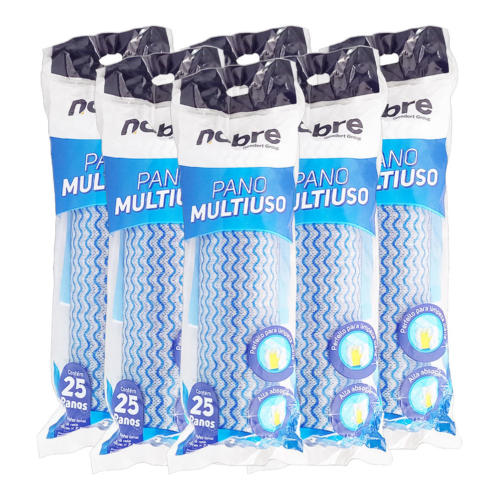 PACKS PAÑOS REUTILIZABLES PREPICADOS ROLLO DE 25 PAÑOS 7,5X20CM AZUL