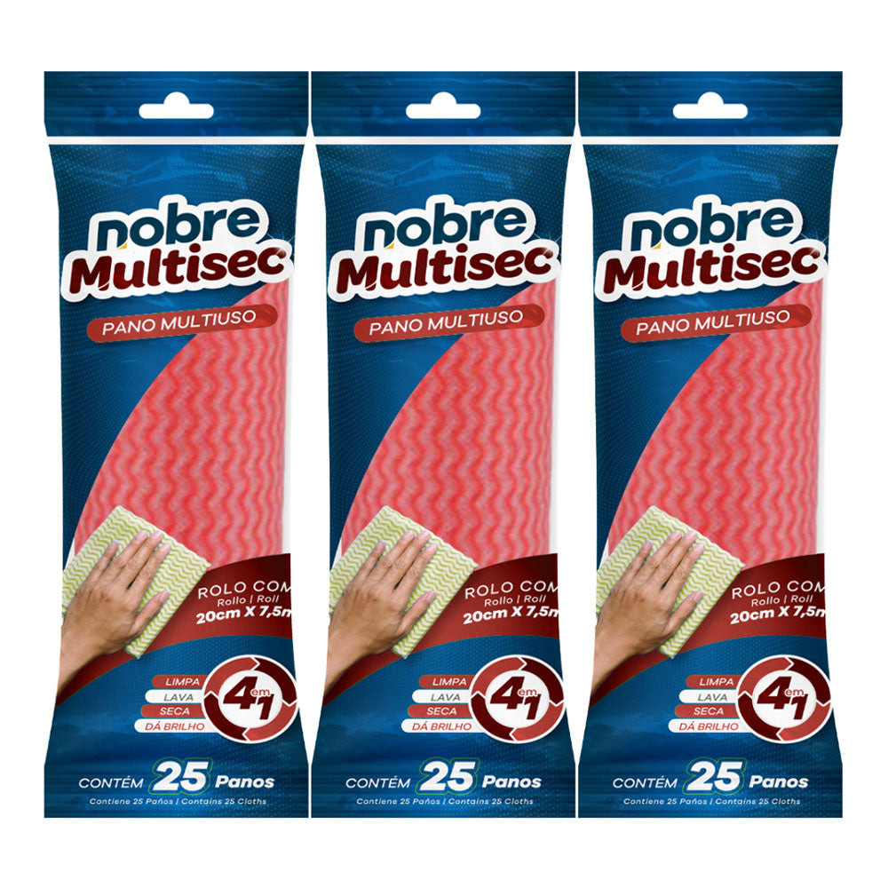 PACKS PAÑOS REUTILIZABLES PREPICADOS ROLLO DE 25 PAÑOS 7,5X20 CM ROJO