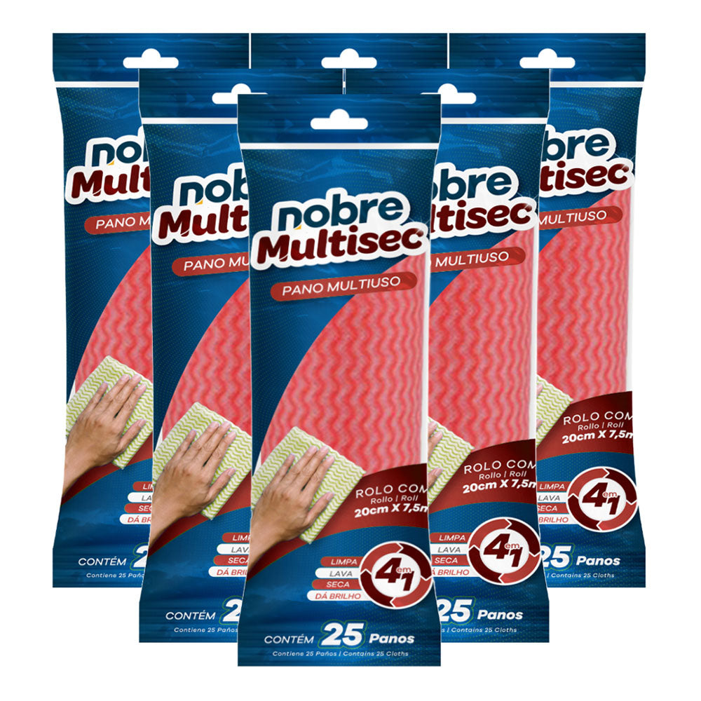 PACKS PAÑOS REUTILIZABLES PREPICADOS ROLLO DE 25 PAÑOS 7,5X20 CM ROJO