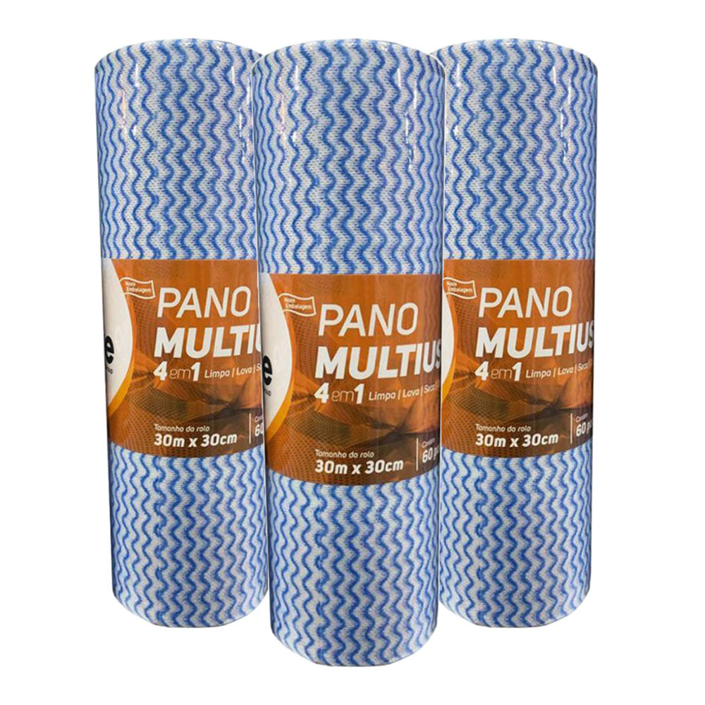 PACKS PAÑOS REUTILIZABLE PREPICADOS ROLLO 60 PAÑOS 30MTS PAÑO 30X30CM AZUL