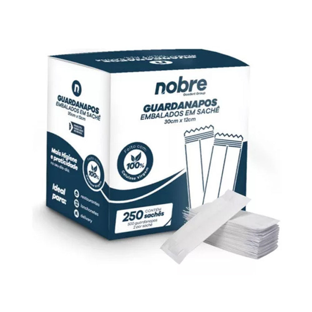 Caja Pack De Servilletas Individual Doblada 30cmx12cm Nobre