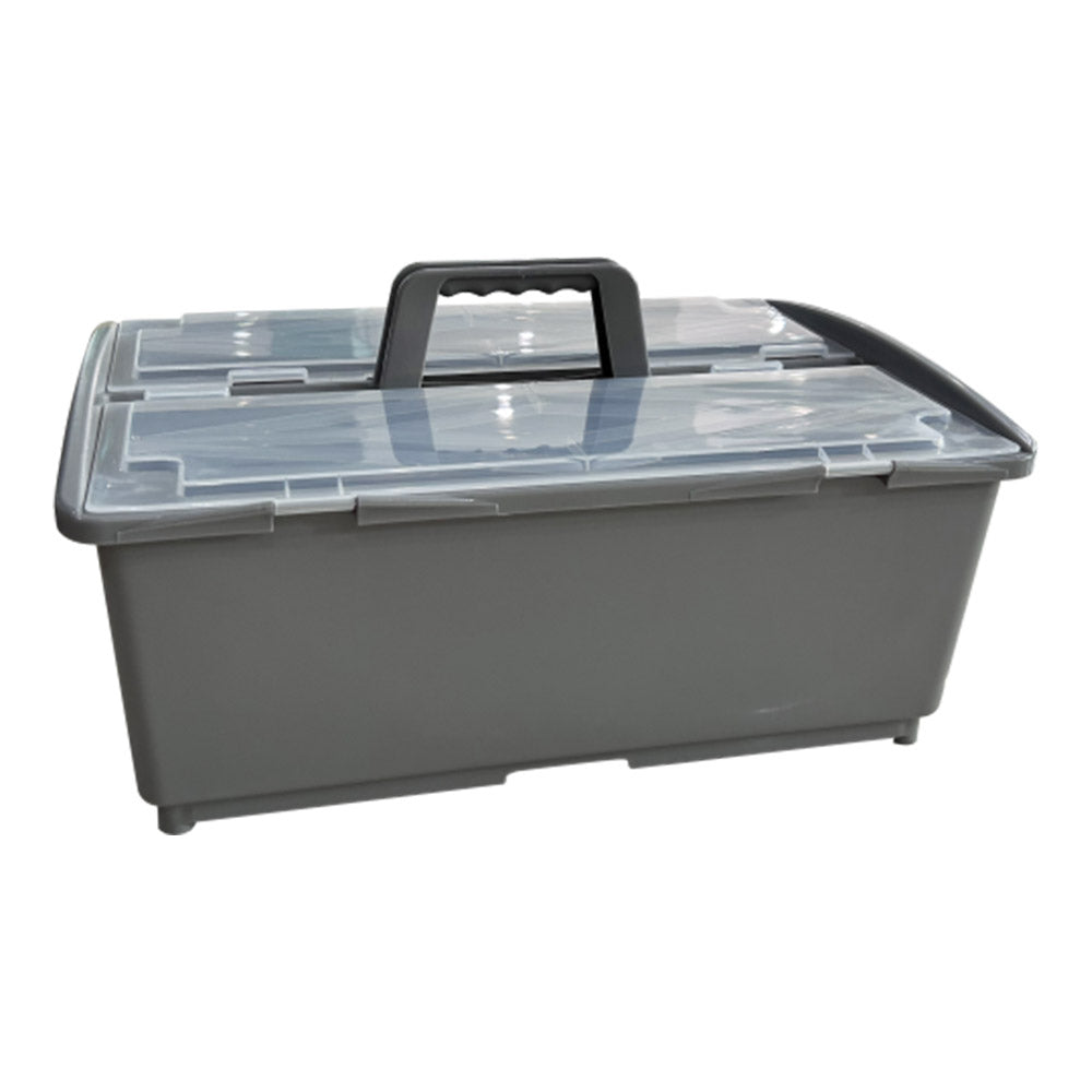 CANASTO PORTA IMPLEMENTOS CON TAPA Y RUEDAS