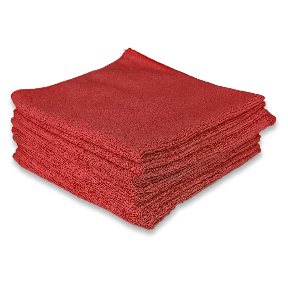 Pack 10 Paños Microfibra Absorbente 40x40 cm Rojo