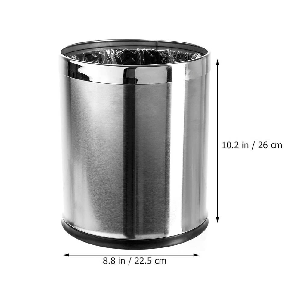 Basurero Redondo Acero Gris Doble Capa 10 Litros