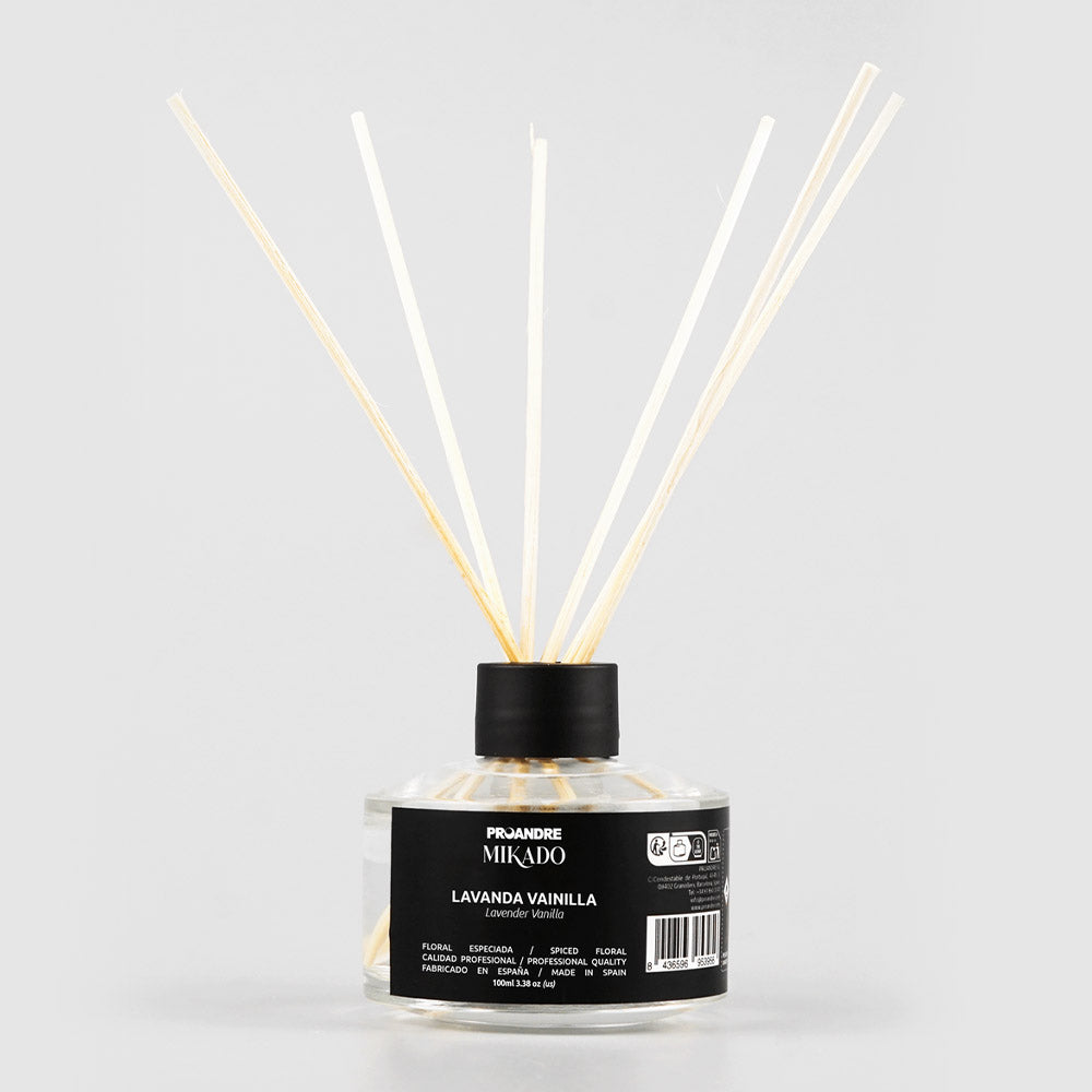 MIKADO LAVANDA & VAINILLA 100ml/Frasco + 6 varillas rattán