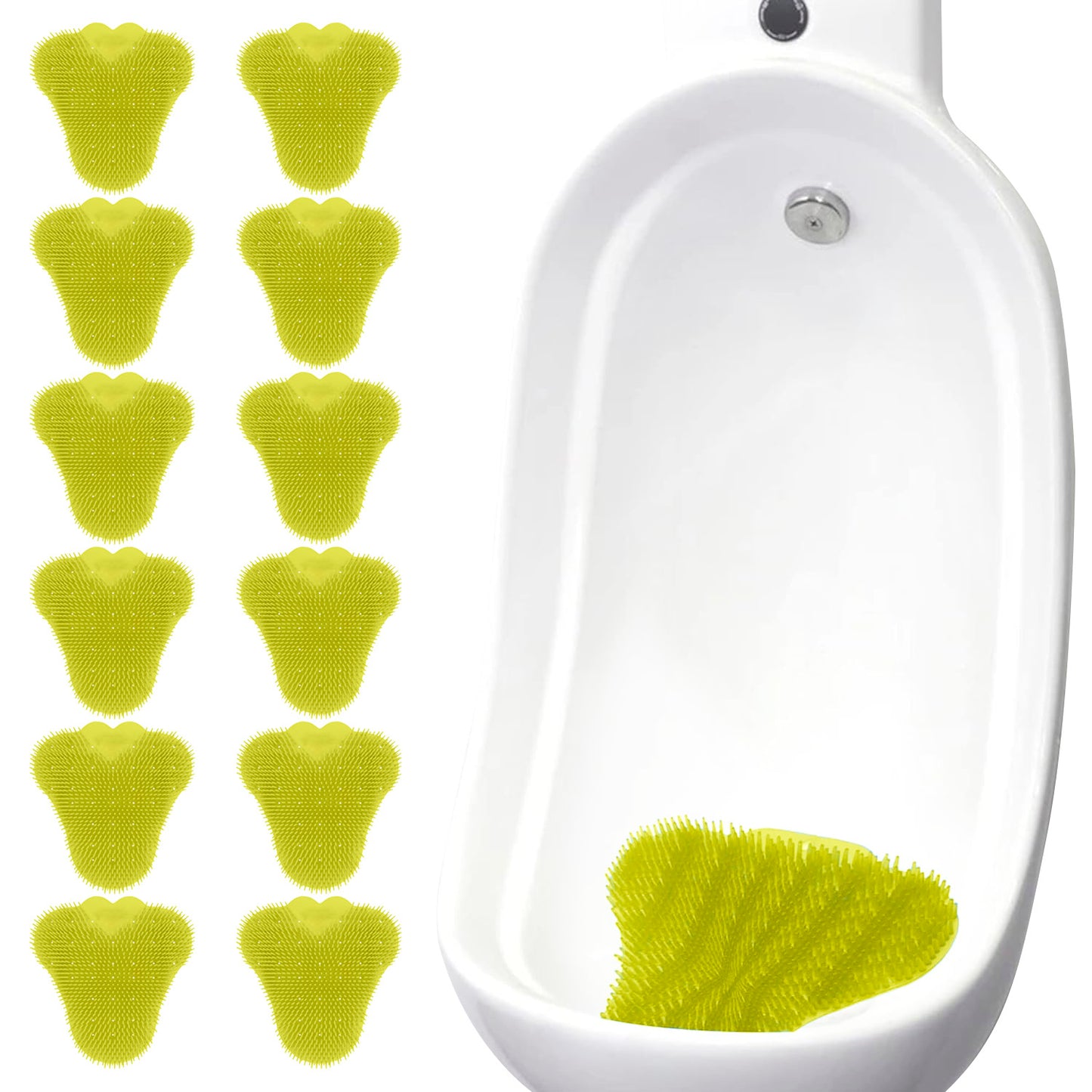 12 Tapetes Urinarios Antisalpicaduras Amarillo Cítrico