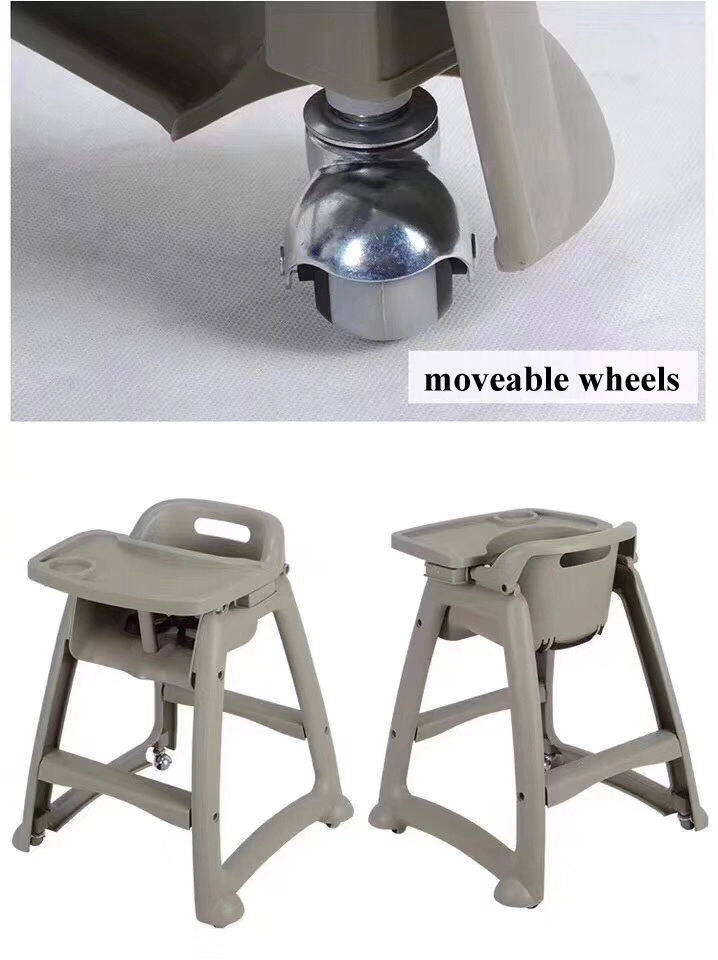 Silla de comedor Deluxe para bebe, con ruedas y mesita