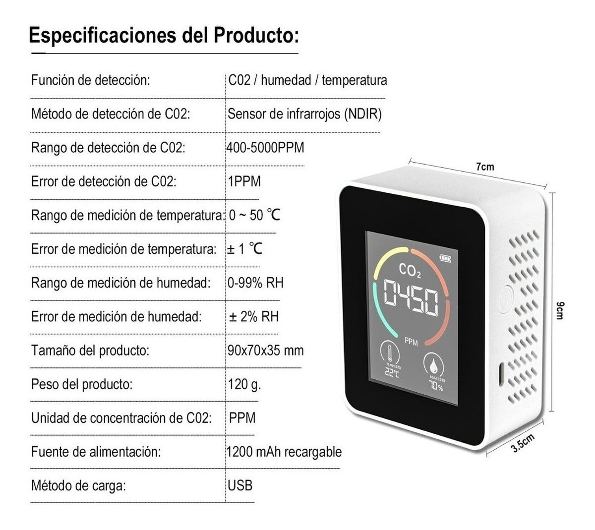 MEDIDOR CO2 PARA INTERIORES