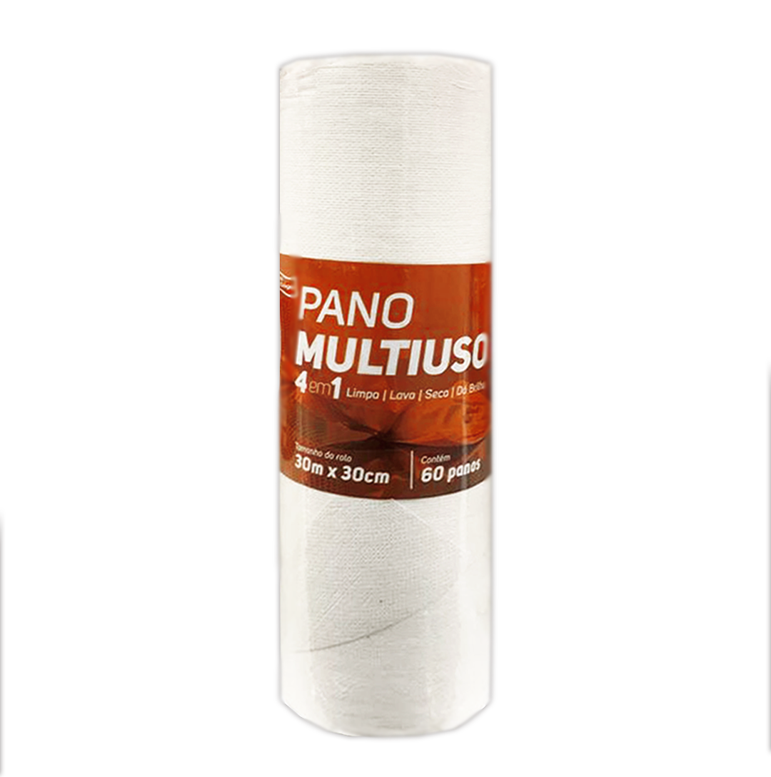 PAÑO MULTIUSOS PREPICADO ROLLO 30MTS PAÑO 30X30CM BLANCO