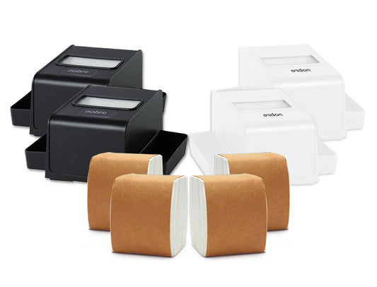 Pack 4 Servilleteros Porta Sachet Nobre + 4 Packs de Servilletas