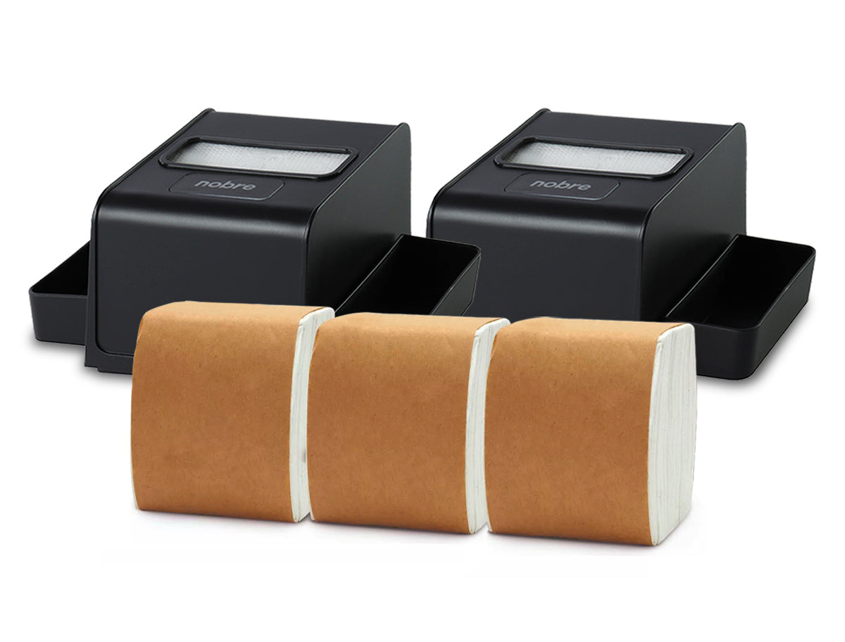 Pack 2 Servilleteros Porta Sachet Nobre + 3 Packs de Servilletas
