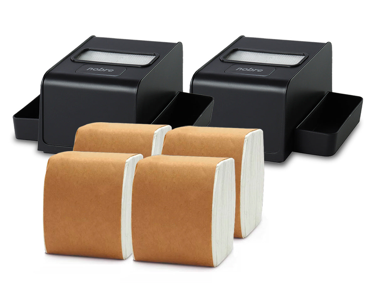 Pack 2 Servilleteros Porta Sachet Nobre + 4 Packs de Servilletas