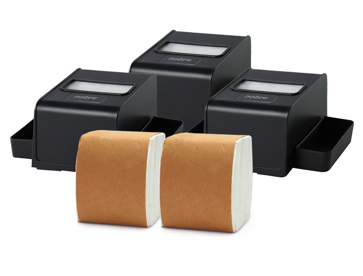 Pack 3 Servilleteros Porta Sachet Nobre + 2 Packs de Servilletas