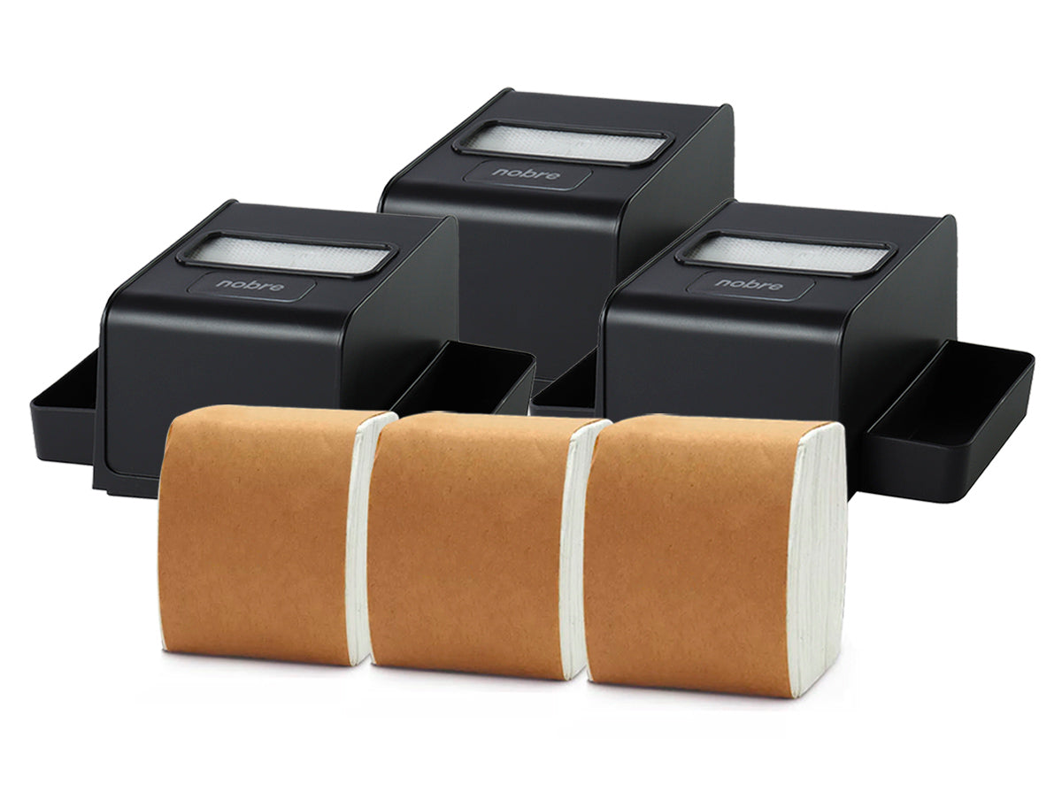 Pack 3 Servilleteros Porta Sachet Nobre + 3 Packs de Servilletas