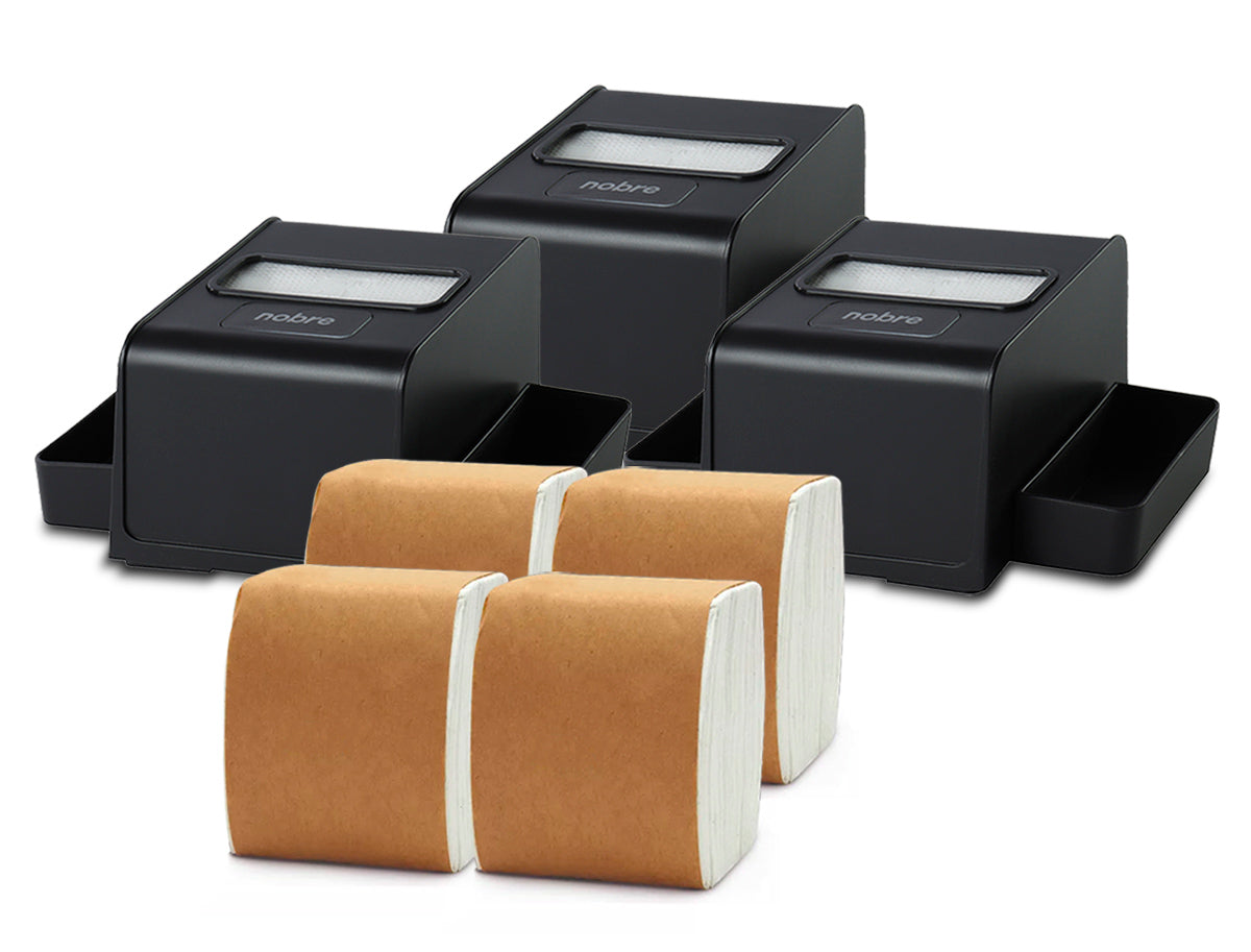 Pack 3 Servilleteros Porta Sachet Nobre + 4 Packs de Servilletas