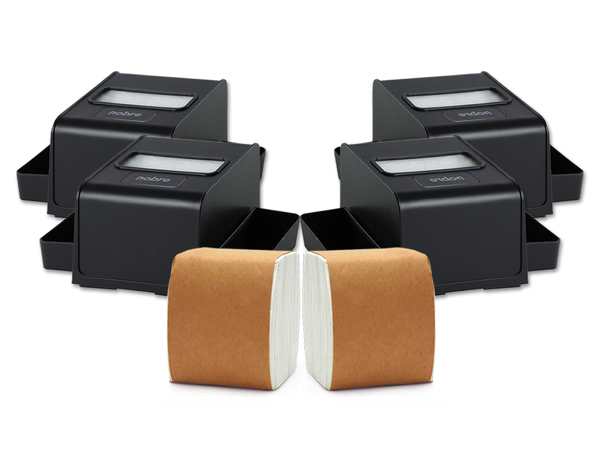 Pack 4 Servilleteros Porta Sachet Nobre + 2 Packs de Servilletas