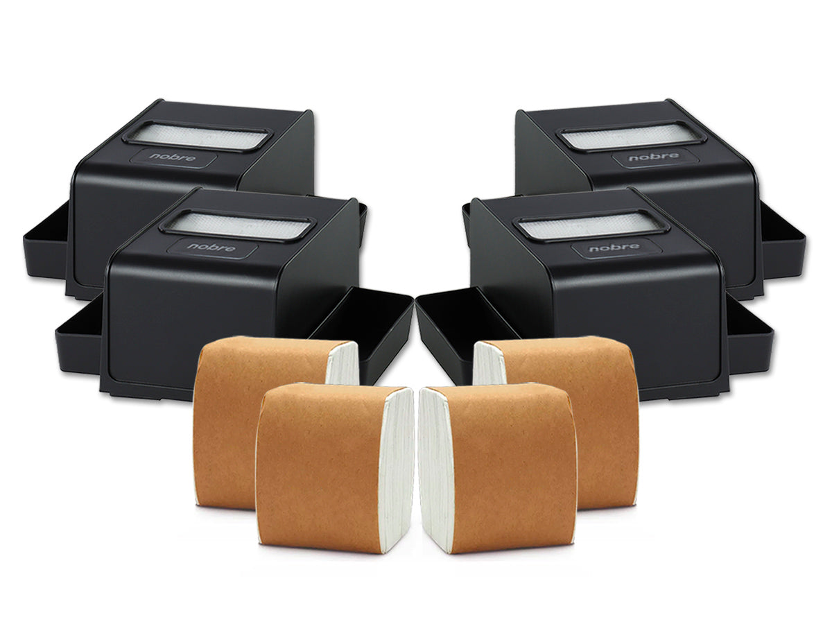 Pack 4 Servilleteros Porta Sachet Nobre + 4 Packs de Servilletas