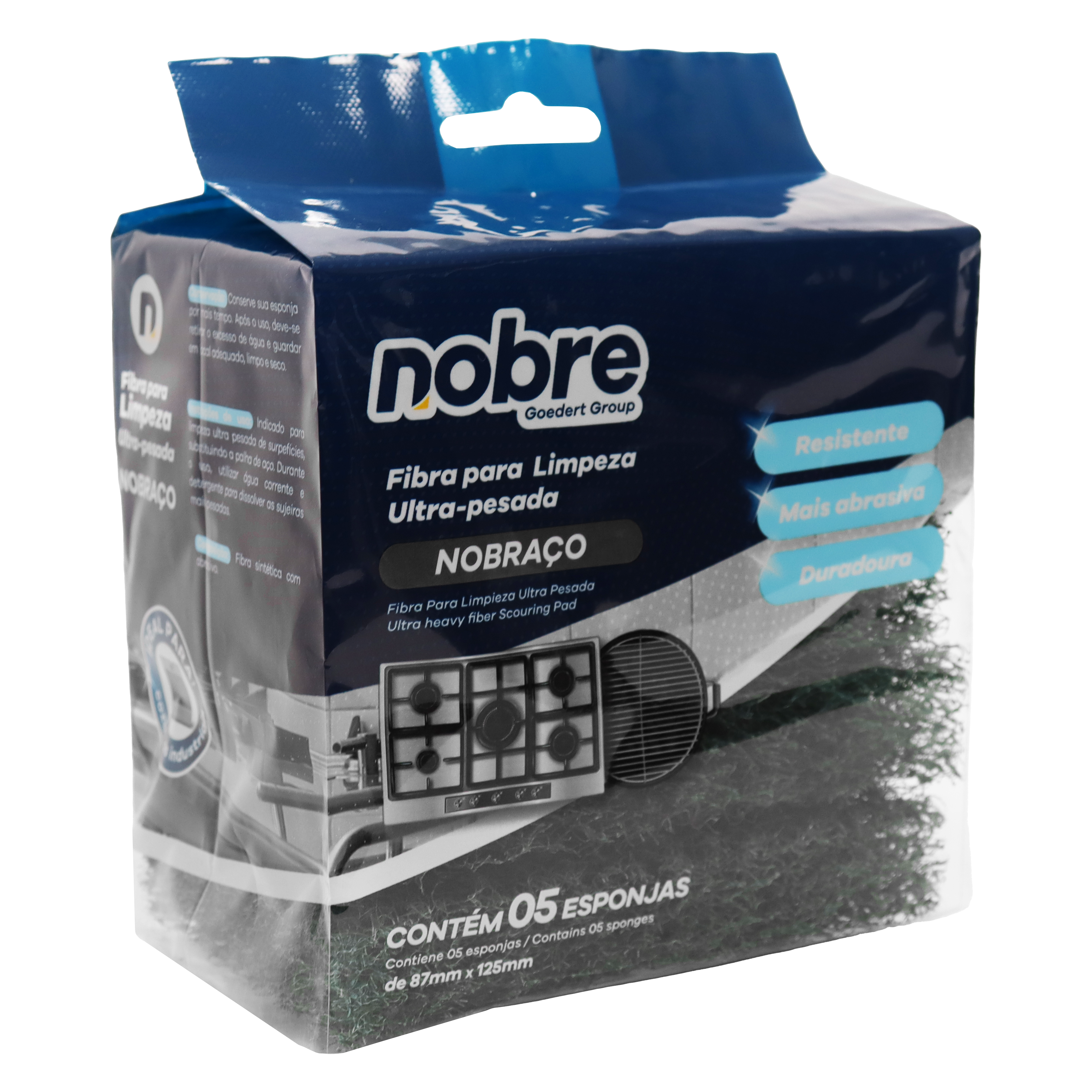 Fibra Abrasiva Limpiadora Gruesa Para Cocina Pack 5 Unidades