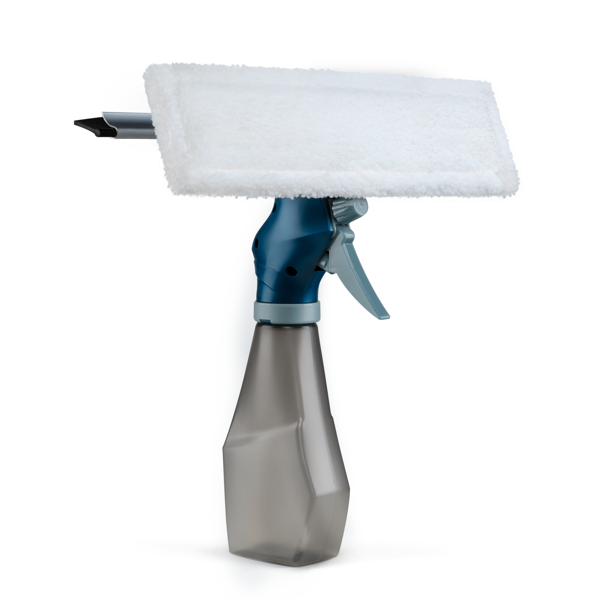 LIMPIAVIDRIO CON SPRAY ALUMINIO Y GOMA CON PAÑO DE MICROFIBRA 26CM NOBRE