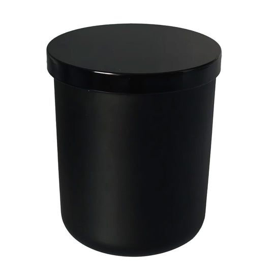 Recipiente porta Vela 400 ML Negro Mate con Tapa de Metal