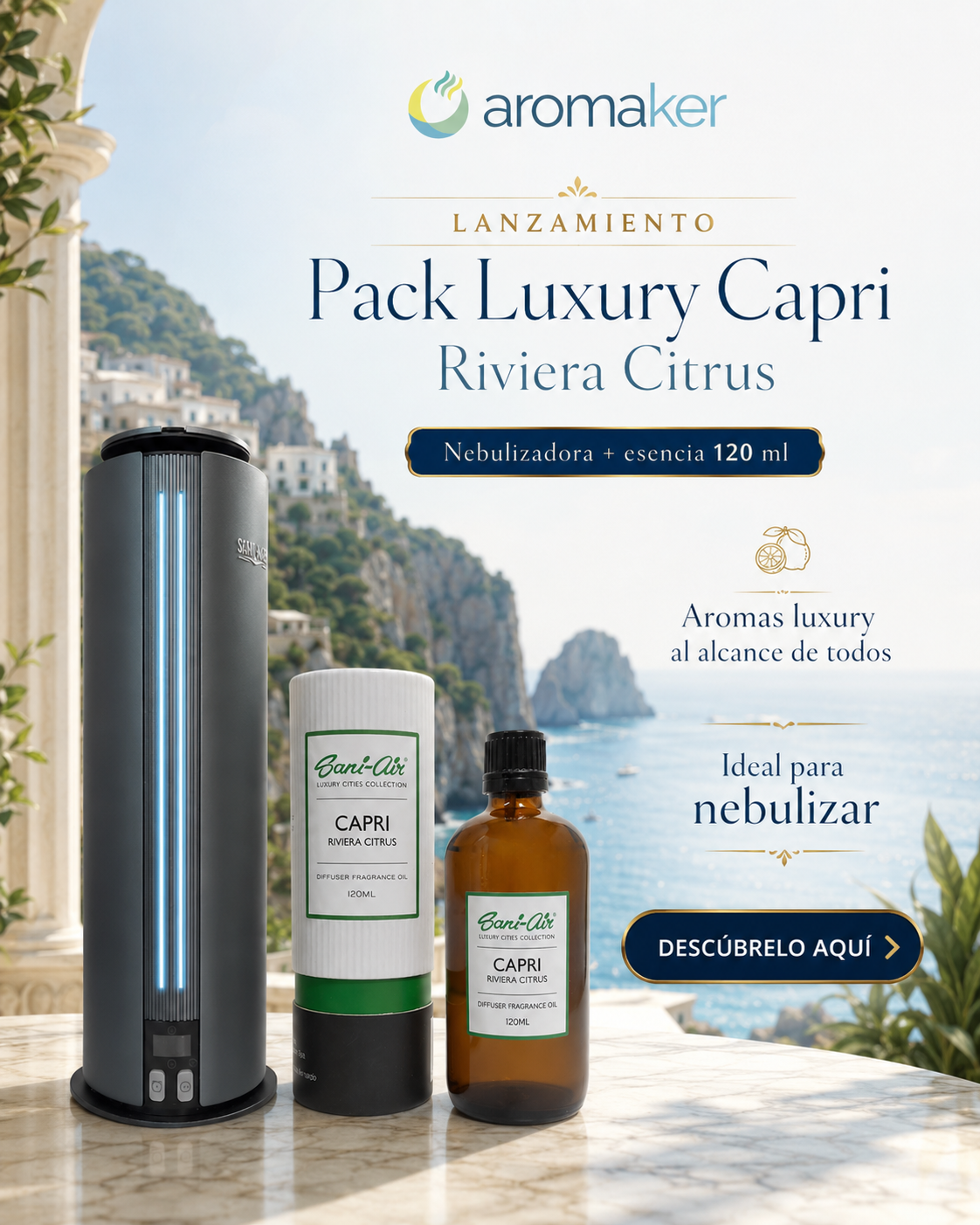 Pack Esencia Luxury Capri 120ml + Nebulizadora B-Air