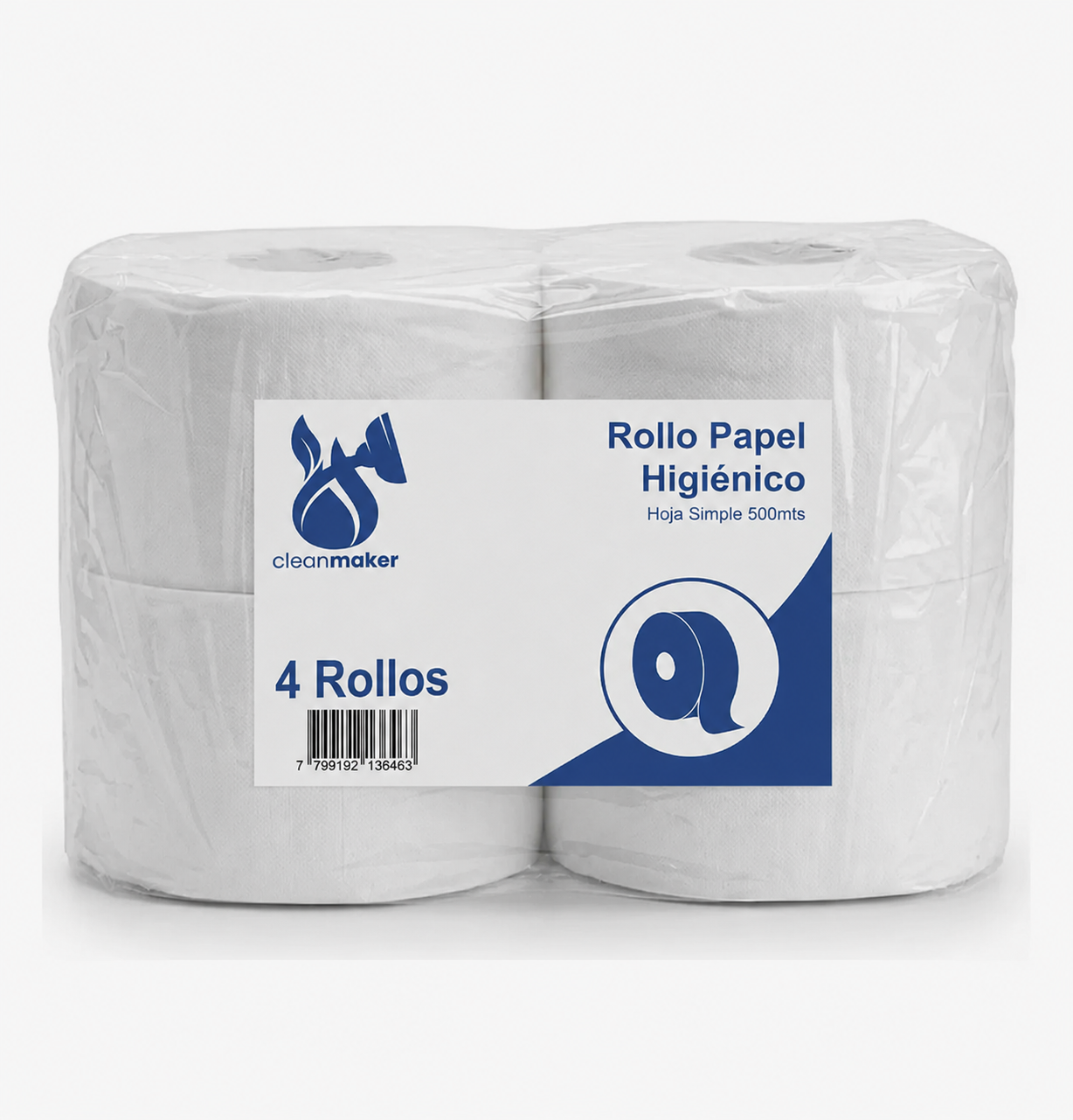Rollo Papel Higiénico Hoja Simple 500MT PQTE DE 4 Rollo X 500MT