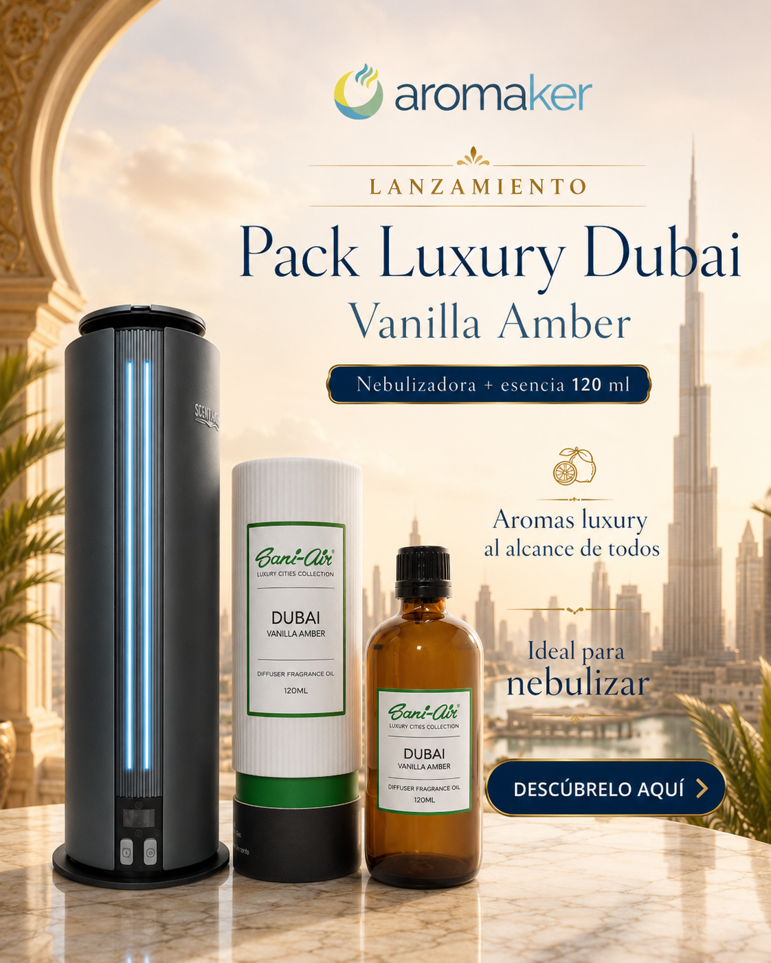 Pack Esencia Luxury Dubai 120ml + Nebulizadora B-Air