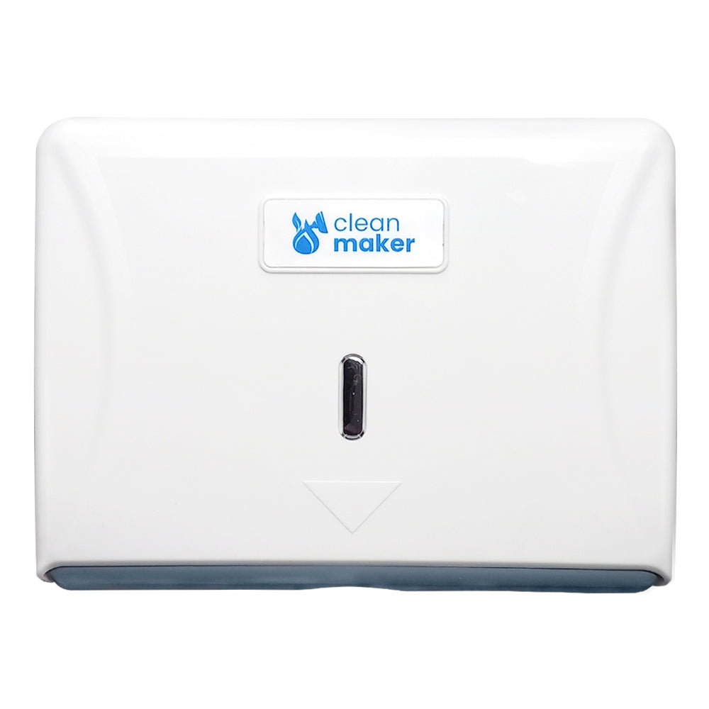 Dispensador Toalla INTERFOLEADA de Papel Frontal Clean Maker Blanco