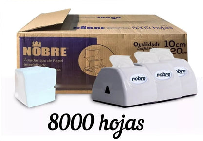 3 servilleteros (blancos) + Caja de servilletas 8000 unidades