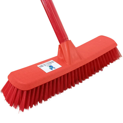Escoba Completa Tipo Municipal Roja Cerdas Gruesas