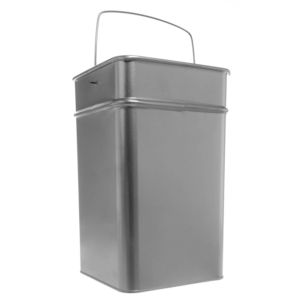 Papelero Metálico Negro con Cenicero Cuadrado