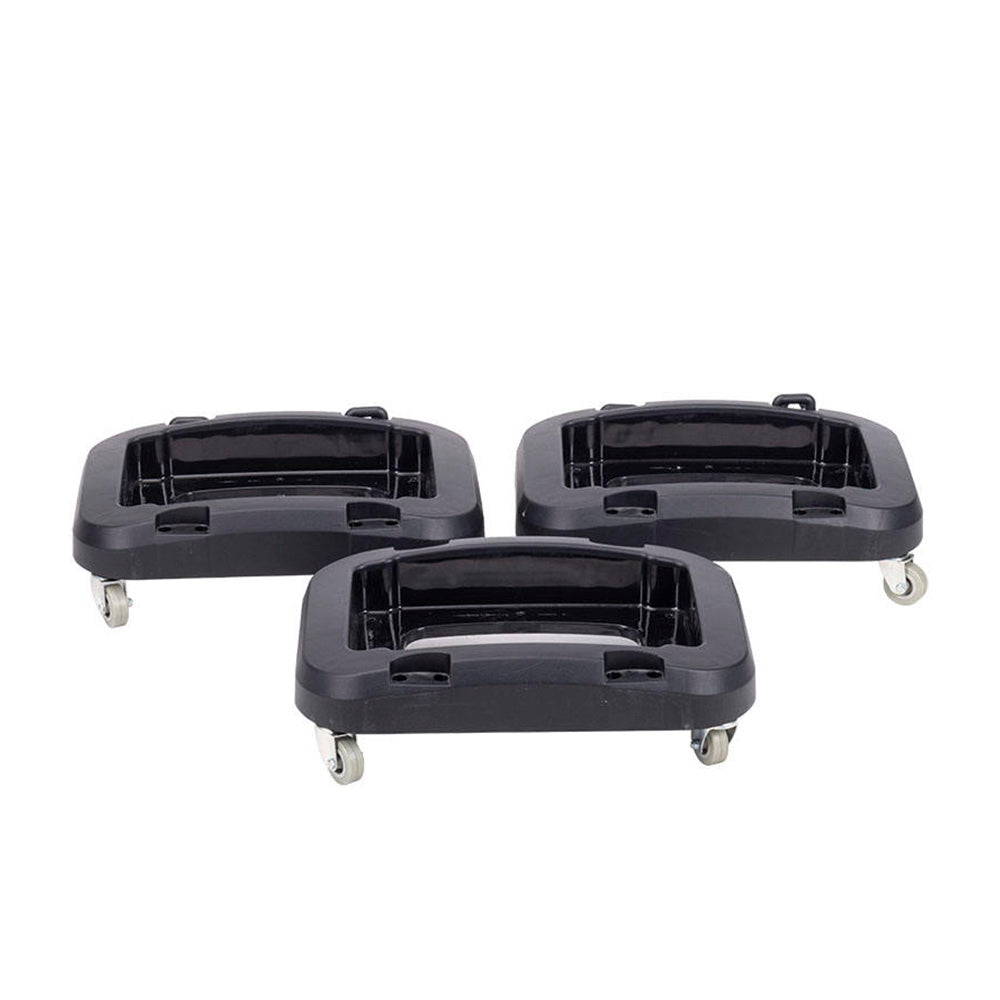 Contenedor Reciclaje 3 x 60 LT Plástico ABS Negro con Ruedas