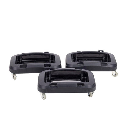 Contenedor Reciclaje 3 x 60 LT Plástico ABS Negro con Ruedas