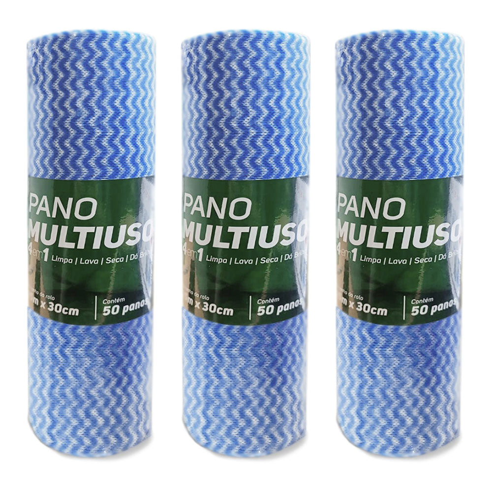 PACKS PAÑOS REUTILIZABLES PREPICADOS ROLLOS 25MTS 25X30CM AZUL