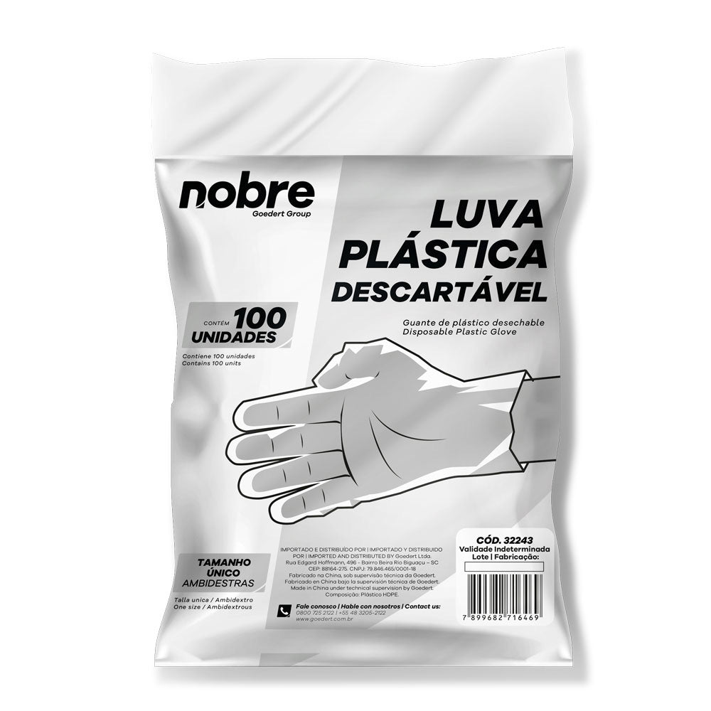 "GUANTE DE POLIETILENO TRANSPARENTE 100 UNIDADES (NOBRE)