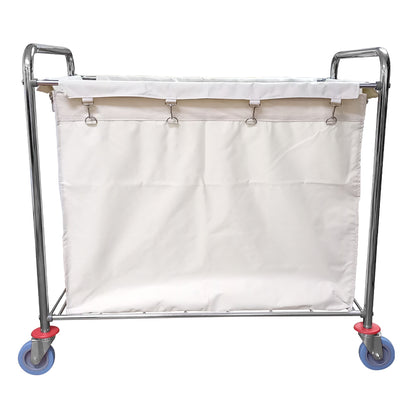 Carro Metálico con Lona Beige para Lavandería