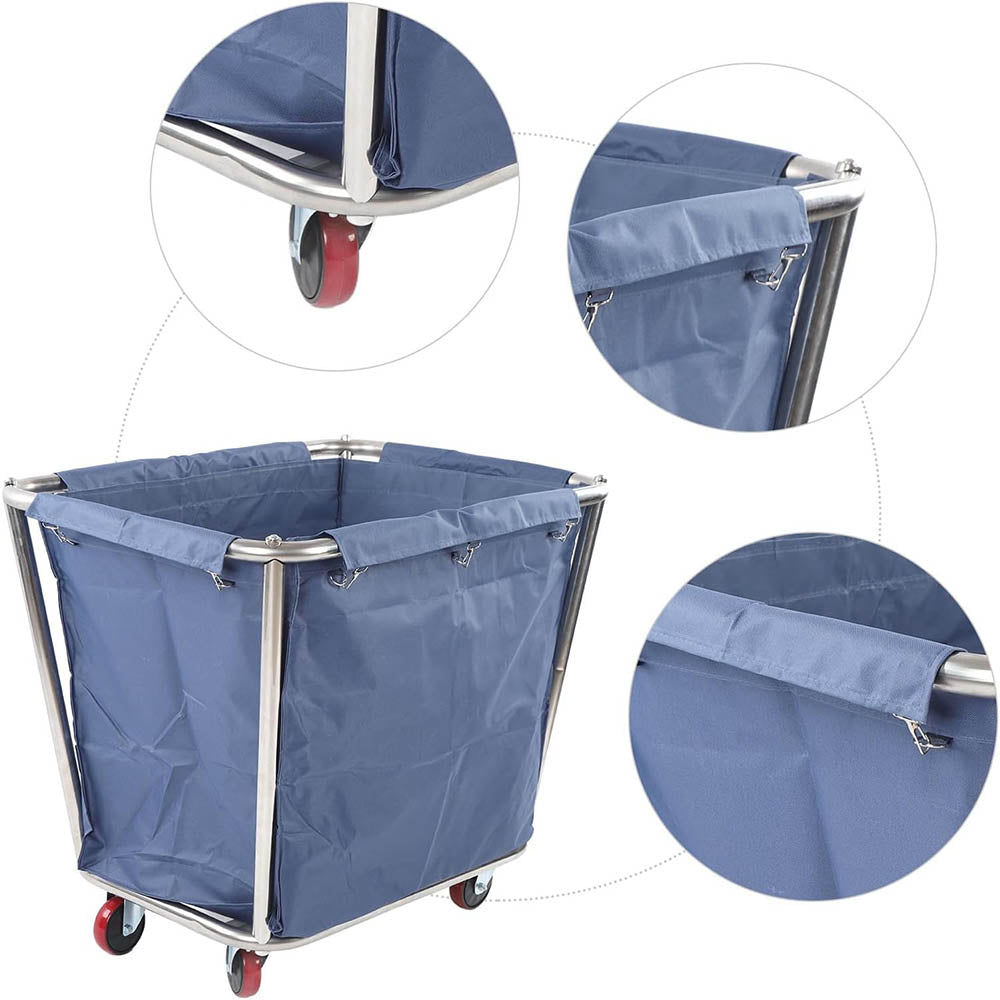 Carro para Lavandería Lona Azul