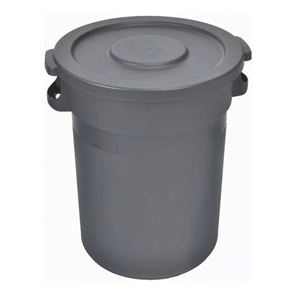 Basurero Redondo Tipo Brute Gris 168 Litros con Tapa
