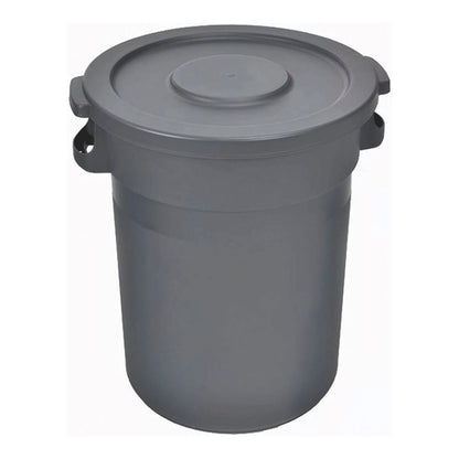 Basurero Redondo Tipo Brute Gris 168 Litros con Tapa
