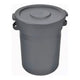 Contenedor de Basura Redondo Tipo Brute Gris 168 Litros con Tapa