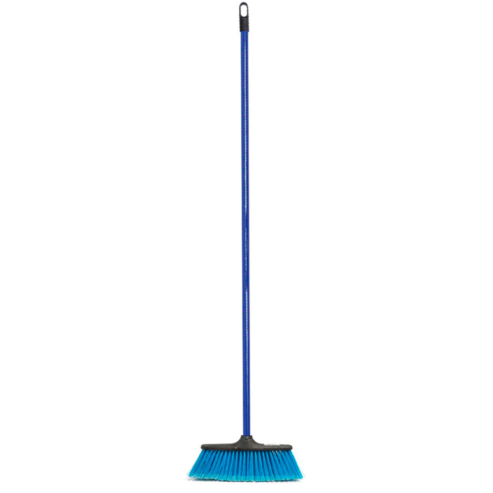ESCOBA MULTIUSO ESTANDAR AZUL 8,5CM CON PALO DE MADERA DE 120*22MM