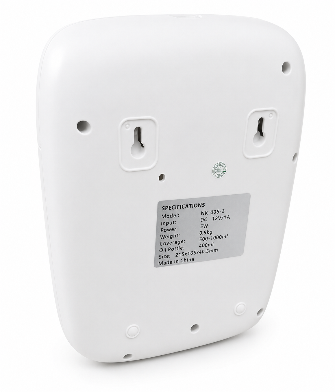 NEBULIZADORA DIFFUSER OVALADA LISA BLANCA