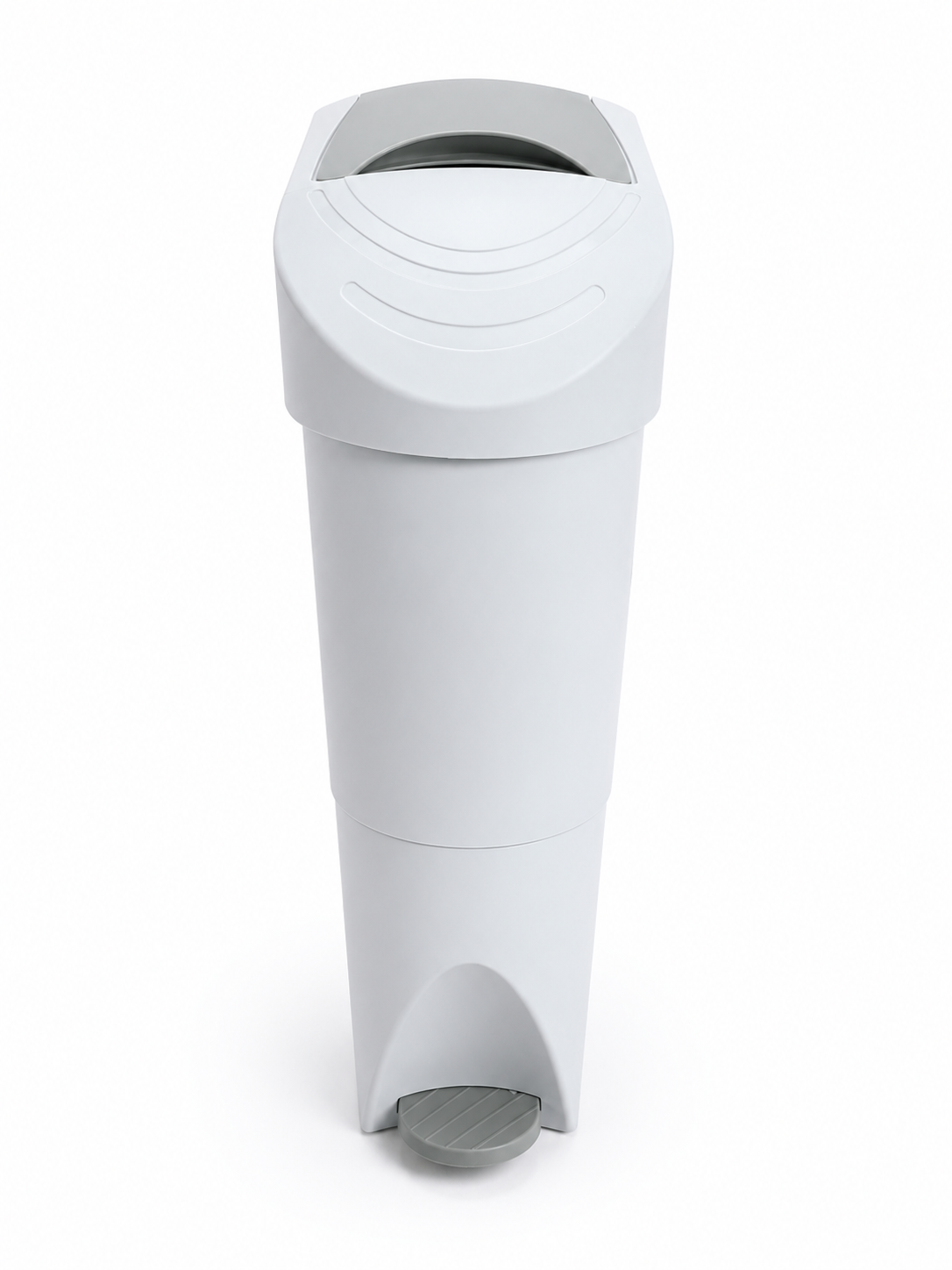 CONTENEDOR FEMENINO 20 LITROS BLANCO CON TAPA GRIS