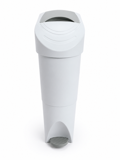 CONTENEDOR FEMENINO 20 LITROS BLANCO CON TAPA GRIS