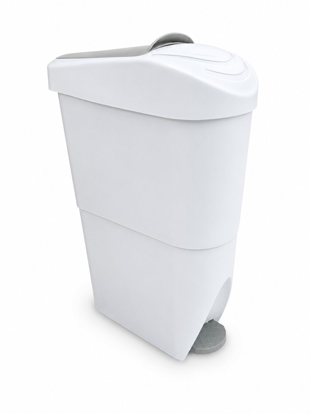 CONTENEDOR FEMENINO 20 LITROS BLANCO CON TAPA GRIS