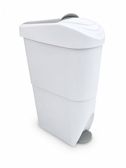 CONTENEDOR FEMENINO 20 LITROS BLANCO CON TAPA GRIS