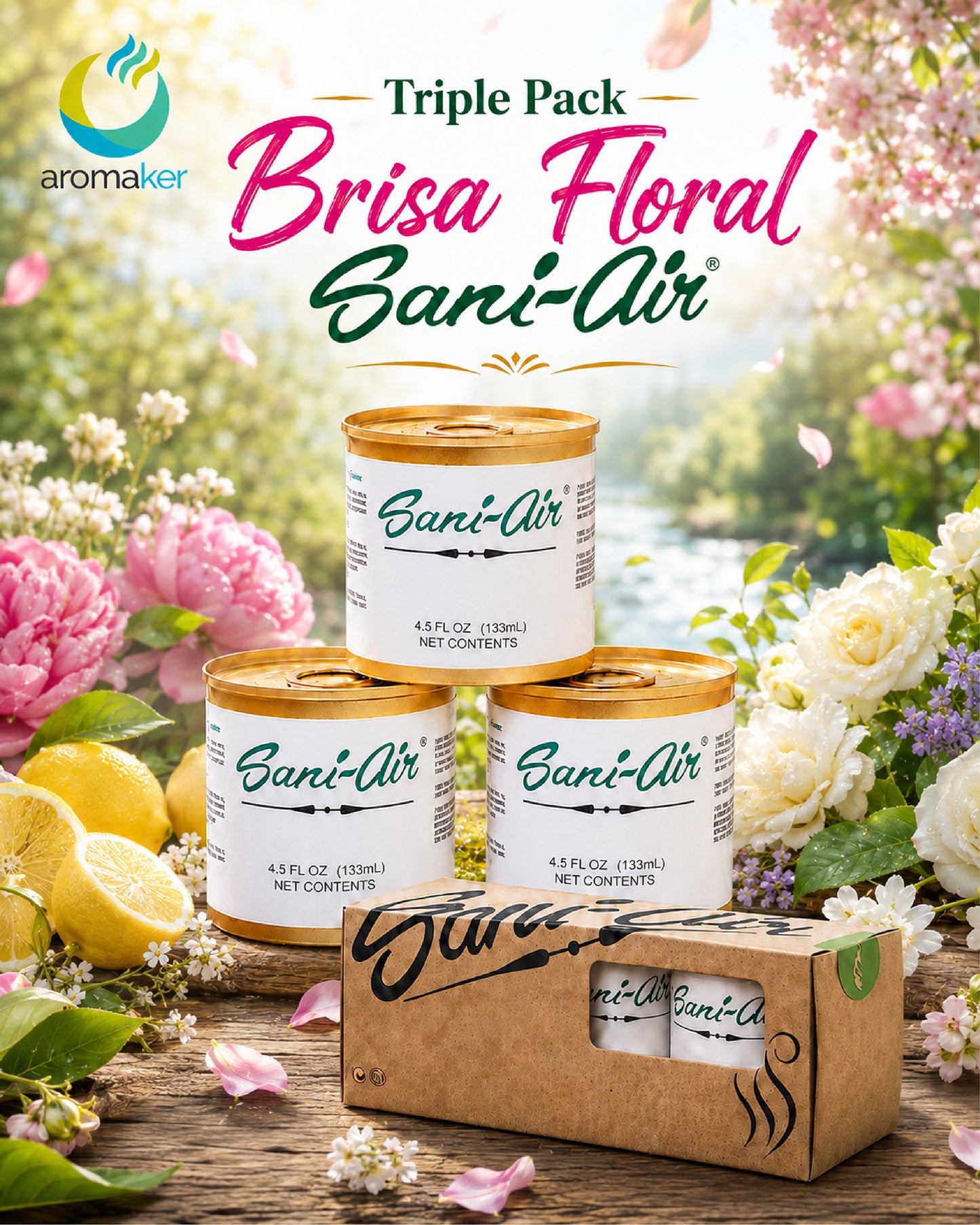 Triple Pack Brisa Floral Sani Air