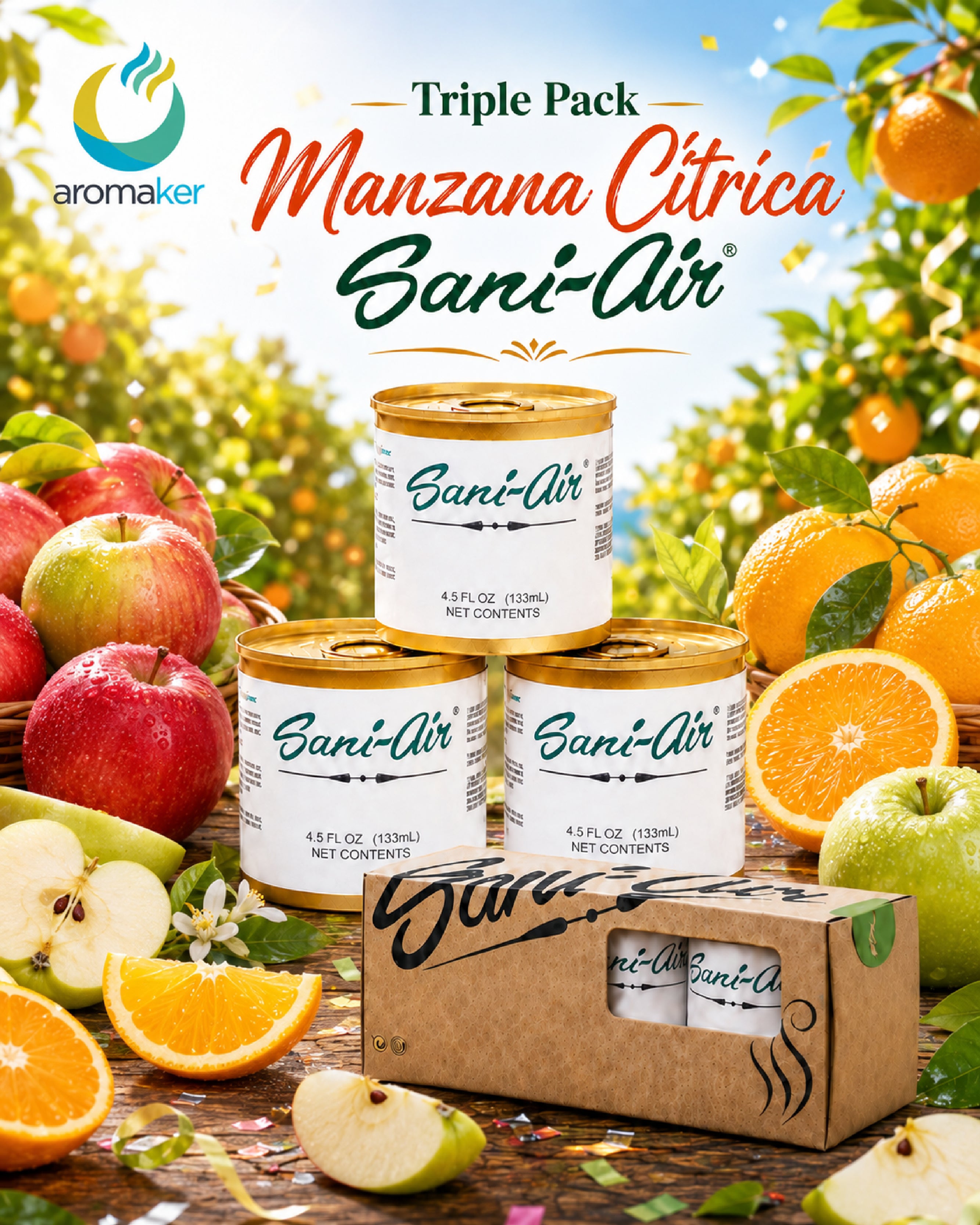 Triple Pack Manzana Cítrica Sani Air